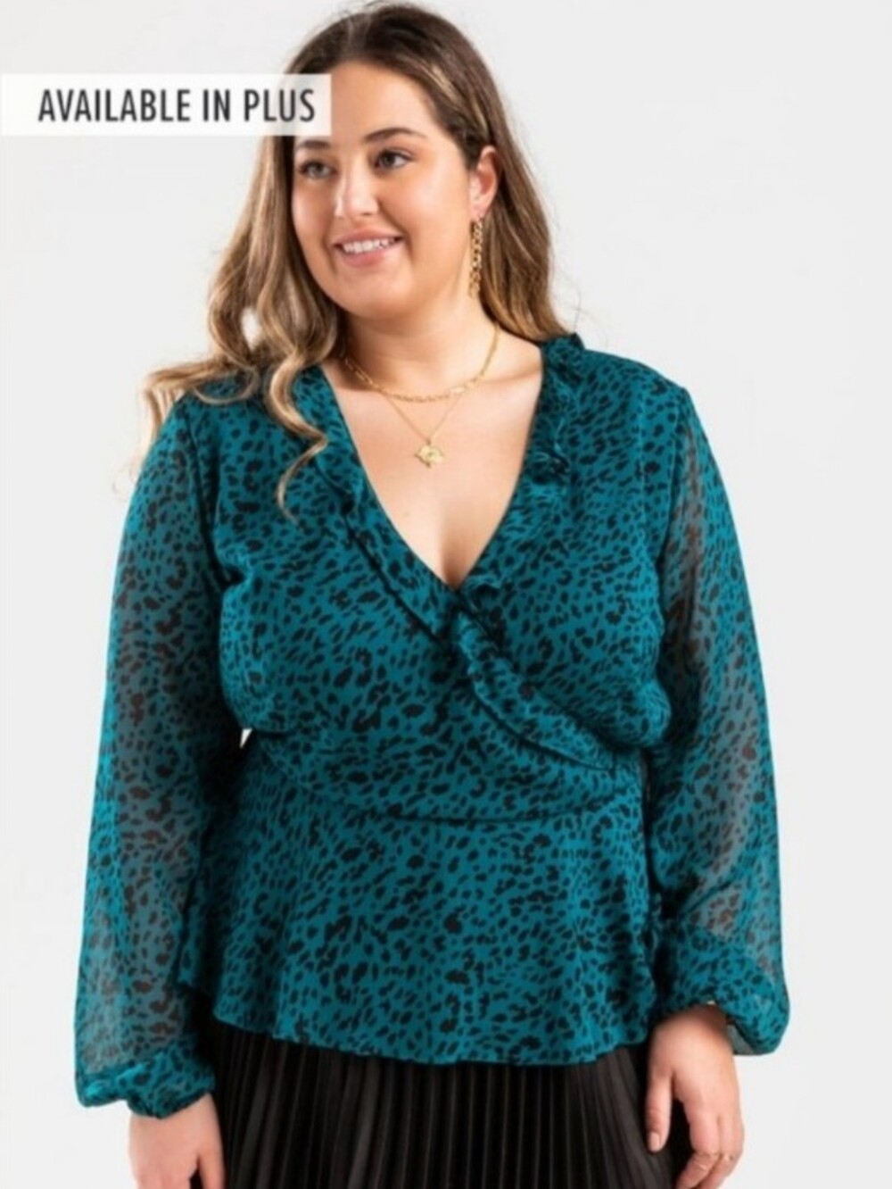 Teal Blouse 1X Plus Size Top XXL Plus Size Blouse Blue Top Work Top Animal Print